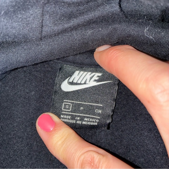 Nike Air Brush Fleece Pullover Hoodie Black/Green Size S Rare - Picture 3 of 5